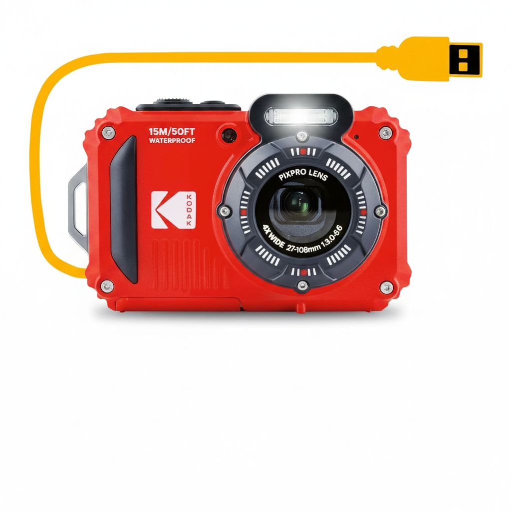 Kodak PIXPRO WPZ2 Waterproof Digital Camera 16MP with 4X Optical Zoom, Waterproof, Shockproof, Dustproof & 1080p Full HD Video | Red