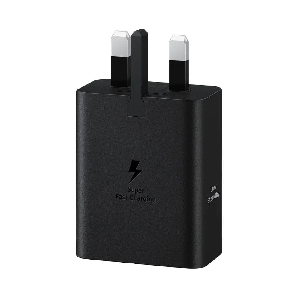 سامسونج محول طاقة ديو بقدرة 50 واط (مع كابل)، منفذان، شحن فائق السرعة 2.0، شحن USB-C | أسود - EPT5020XBEGAE