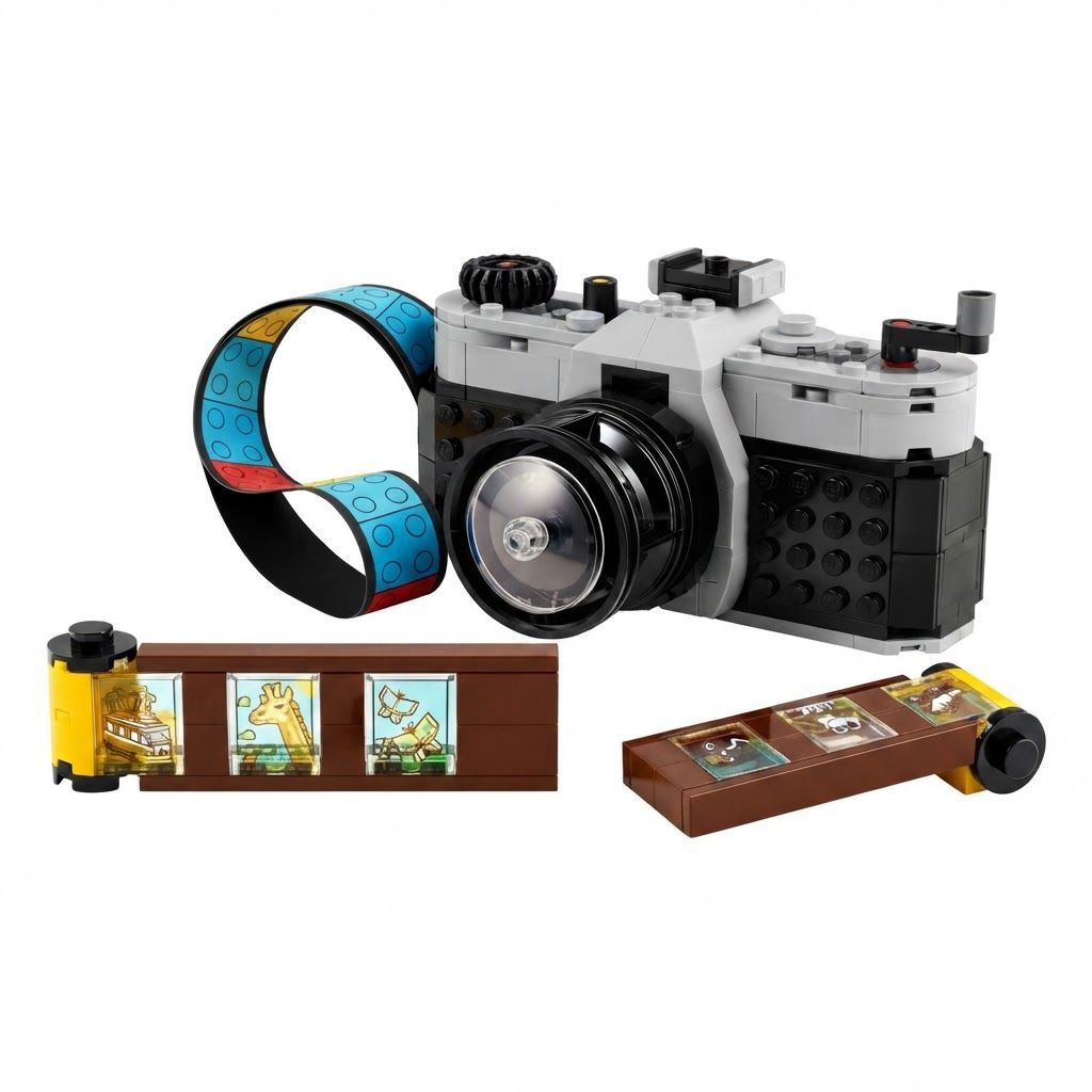 LEGO Creator 3in1 Retro Camera Building Set for Kids, Vintage Toy Camera, Video Camera 8+ years, 3 buildable models (Camera, Video Camera, TV)