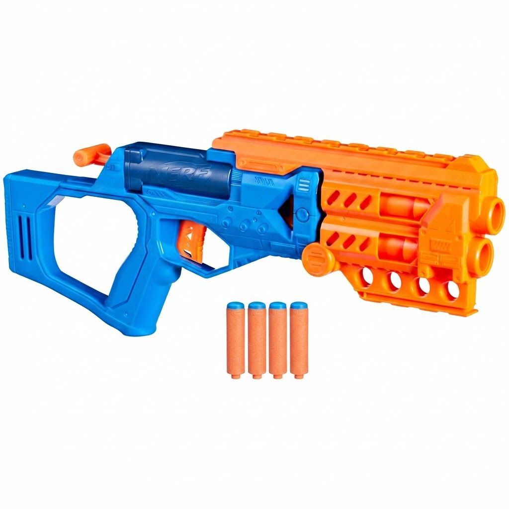 Nerf N Series Topbreaker Blaster, Break-Open Action, 4 Official N1 Darts, High-Performance