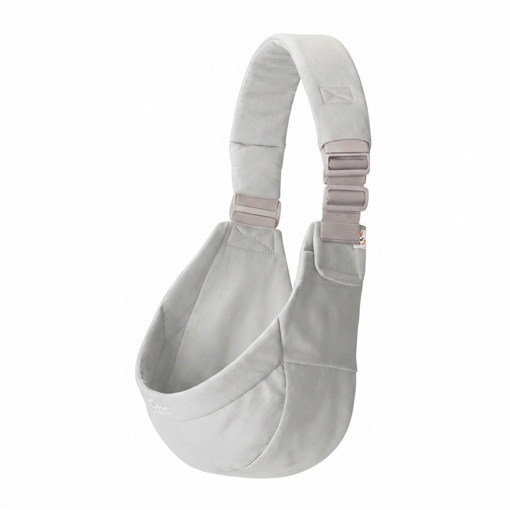 Ergobaby Upsie Sling Carrier, Ergonomic Wide Bucket Seat For Full Support, Cushioned Strap For Caregiver Comfort, Stylish And Reliable Design - Pearl Gray