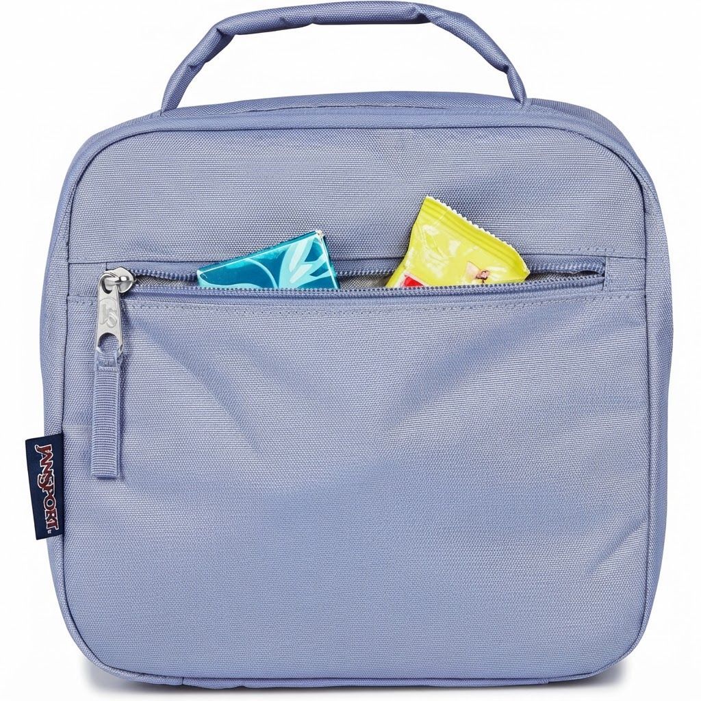 JanSport Lunch Break Insulated Lunch Bag, Large Lavender Ash, Thermal Food Carrier Insulated Synthetic Fabric, Insulated Main Compartment