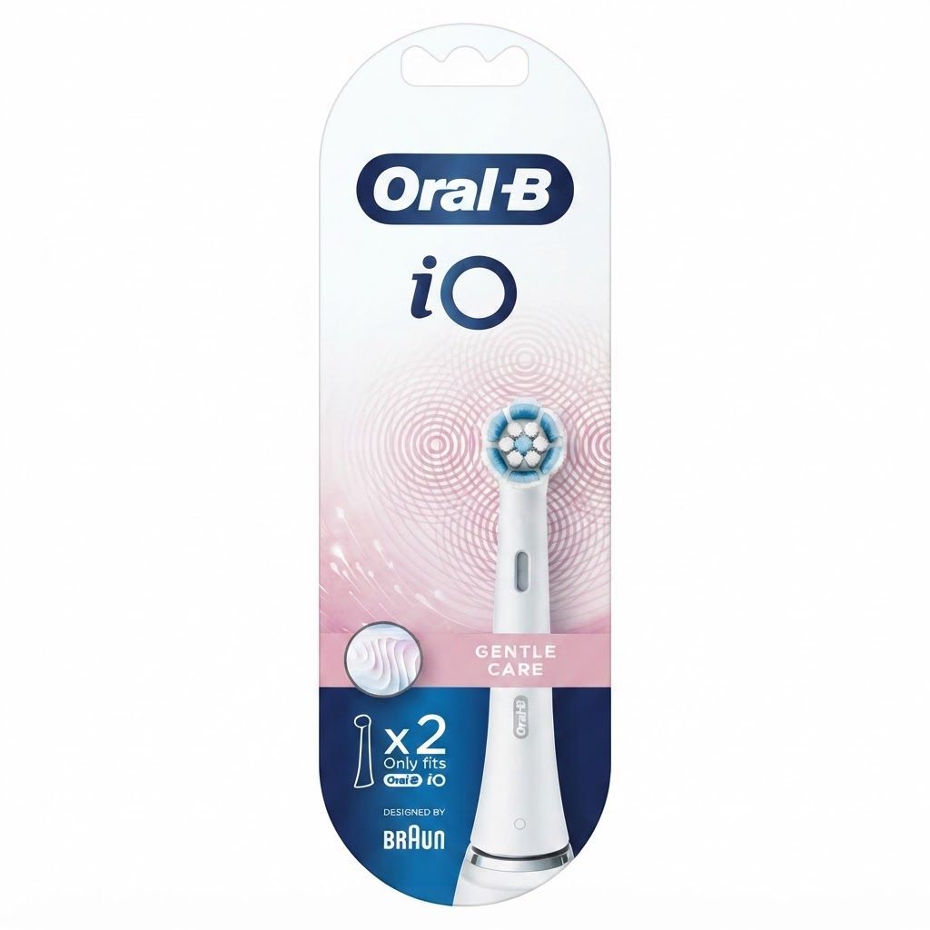 Oral-B iO Gentle Care Replacement Brush Heads for iO Series Electric Toothbrush, White, 2-Count