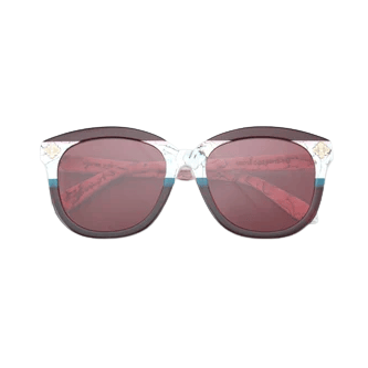 Doppe Papilio Sunglasses, Red Acetate Frame with UV 400 Protection