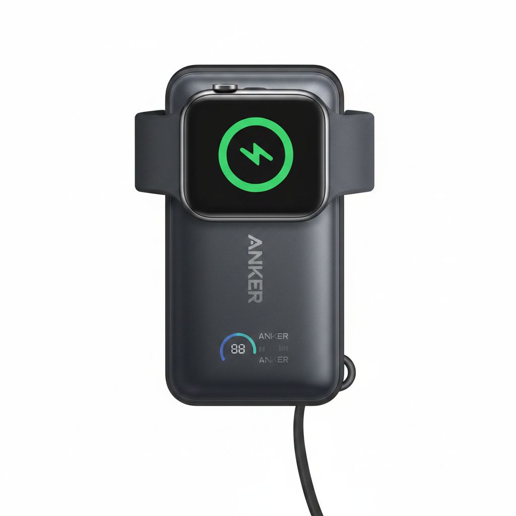 Anker MagGo Power Bank 10000mAh 35W with Apple Watch Fast Charging, MagSafe Compatibility & Portable Design | Black - A1657H11
