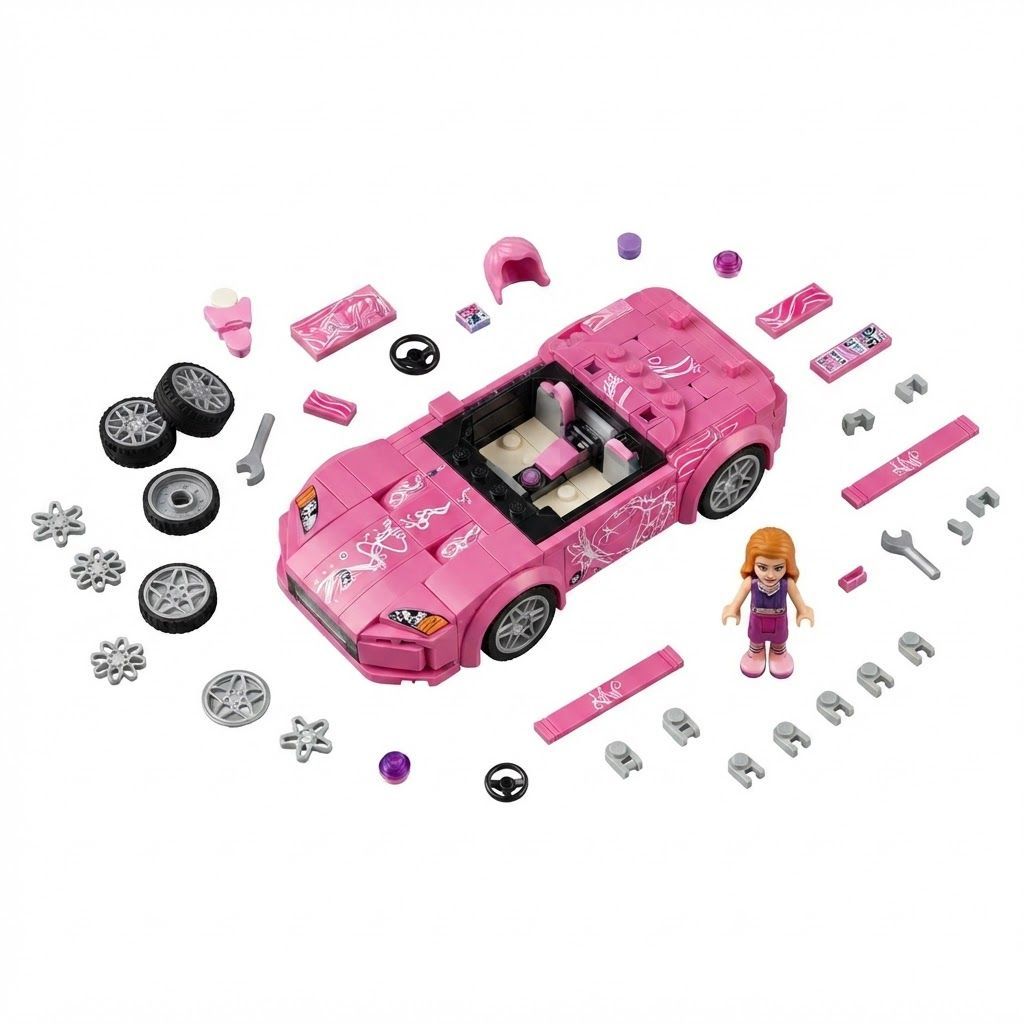LEGO Speed Champions 2 Fast 2 Furious Honda S2000, Pink Collectible Race Car Toy for Kids Suki, 9+ years