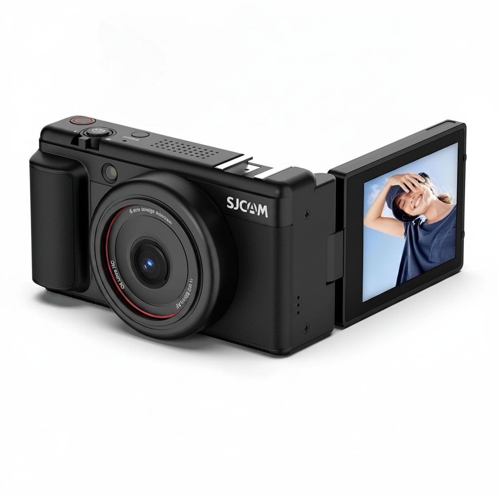 SJCAM ZV200 Digital Camera 5K 80MP with Flip Screen and 16X Zoom - Black