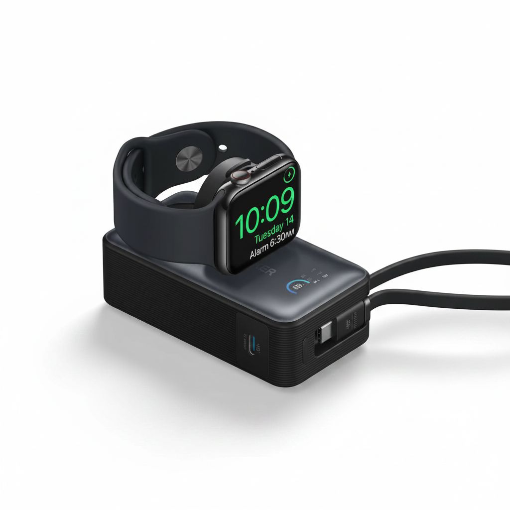 Anker MagGo Power Bank 10000mAh 35W with Apple Watch Fast Charging, MagSafe Compatibility & Portable Design | Black - A1657H11
