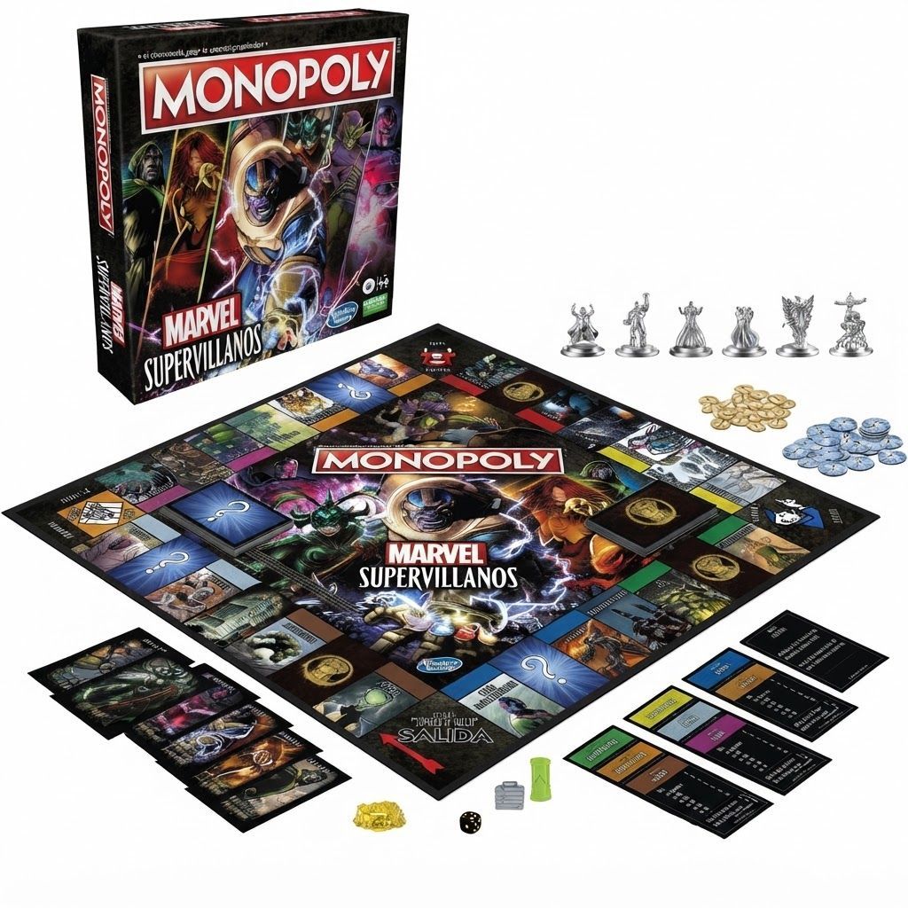 Monopoly: Marvel Super Villains Edition Board Game - Featuring 6 Iconic Villain Tokens, Strategy  8 Years and Up, 2-6 Players