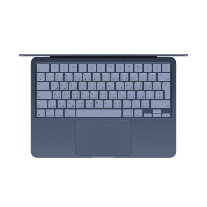 أبل ماك بوك جديد 13 بوصة 8 جيجابايت / 256 جيجابايت – شريحة A18 Pro، لوحة مفاتيح إنجليزية/عربية، معالج سداسي النواة، معالج رسوميات بخمسة نوى، شاشة Liquid Retina، Touch ID | نيلي– MHFF4AB/A