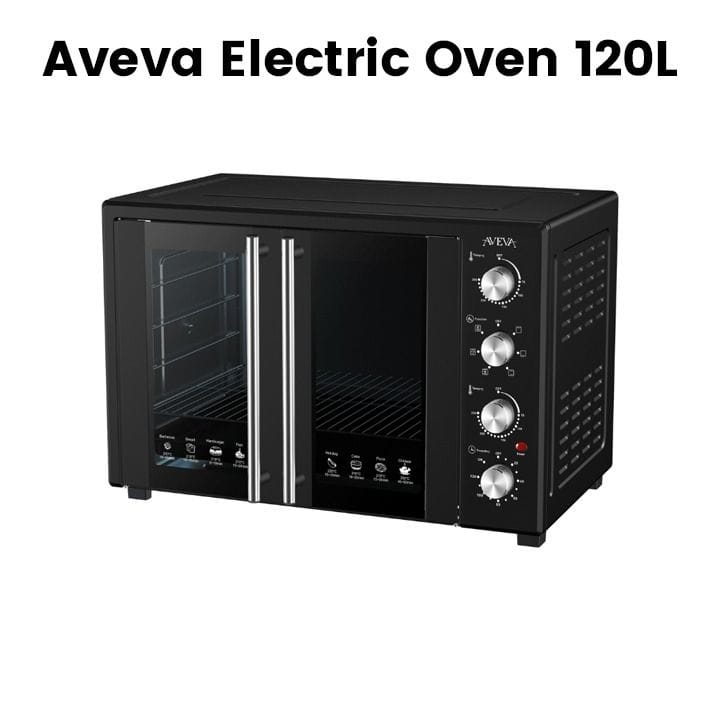Aveva Electric Oven 120L 2800W Double Door, Black | AV-HHEO120DD