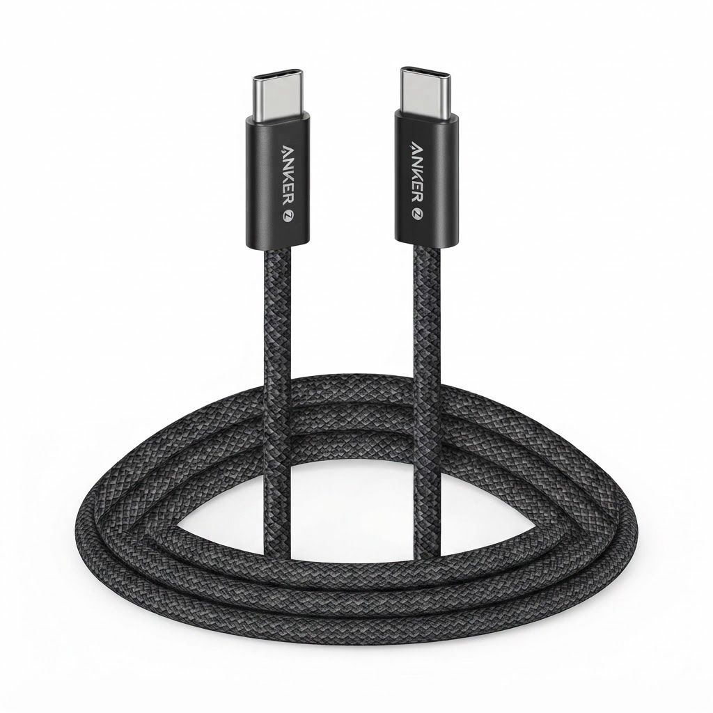 Anker Zolo USB C to USB C Cable 240W Fast Charging Braided Cord 6ft Dirt-Resistant Slim Connector