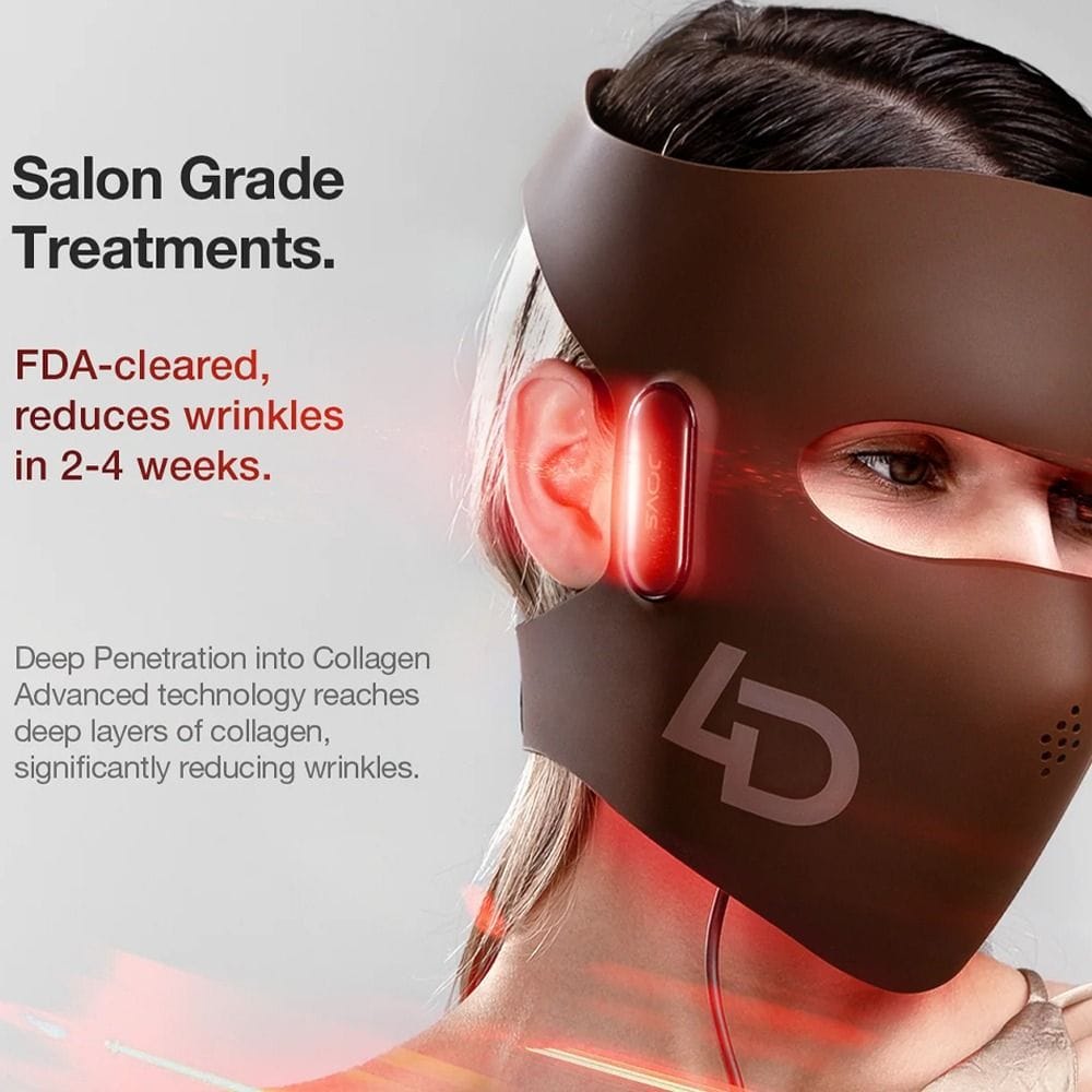 JOVS 4D Laser Light Therapy Mask, Red Light Therapy Facial Device, FPT Technology, 4 Wavelengths, Anti-Aging Skin Care Treatment Mask