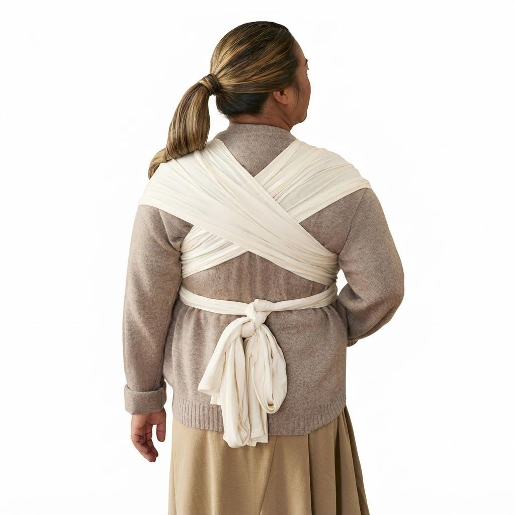 Ergobaby Aura Baby Wrap 0-12 Months, Breathable And Lightweight Design, Custom Fit, Sustainably Source Fabric - Cream