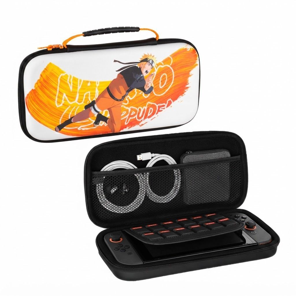 Konix Naruto Shippuden Carry Bag for Nintendo Switch 2, Hard Shell Protective Travel Case, Console & Game Card Storage | 3328170304382