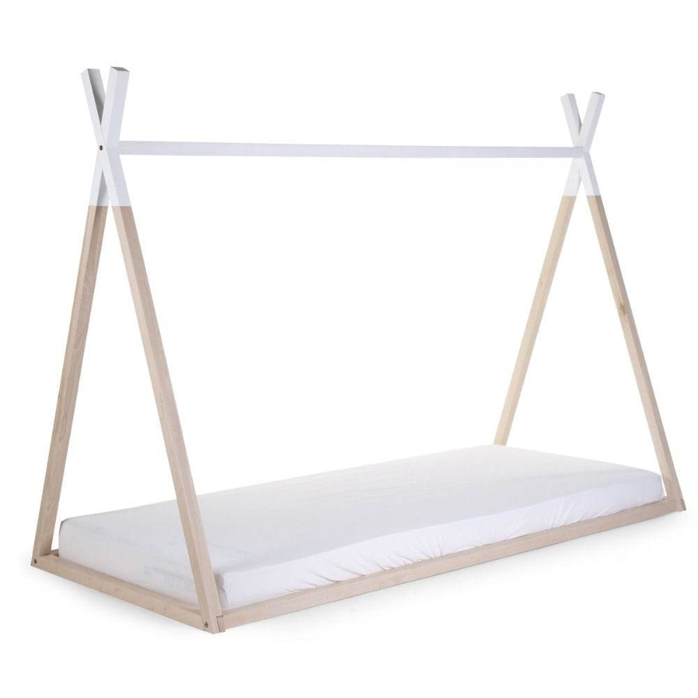 Childhome Tipi Bed Frame 90x200cm, Compatible Sleeping Setup, Highly Customisable Design, Safe And Sturdy Structure - Natural