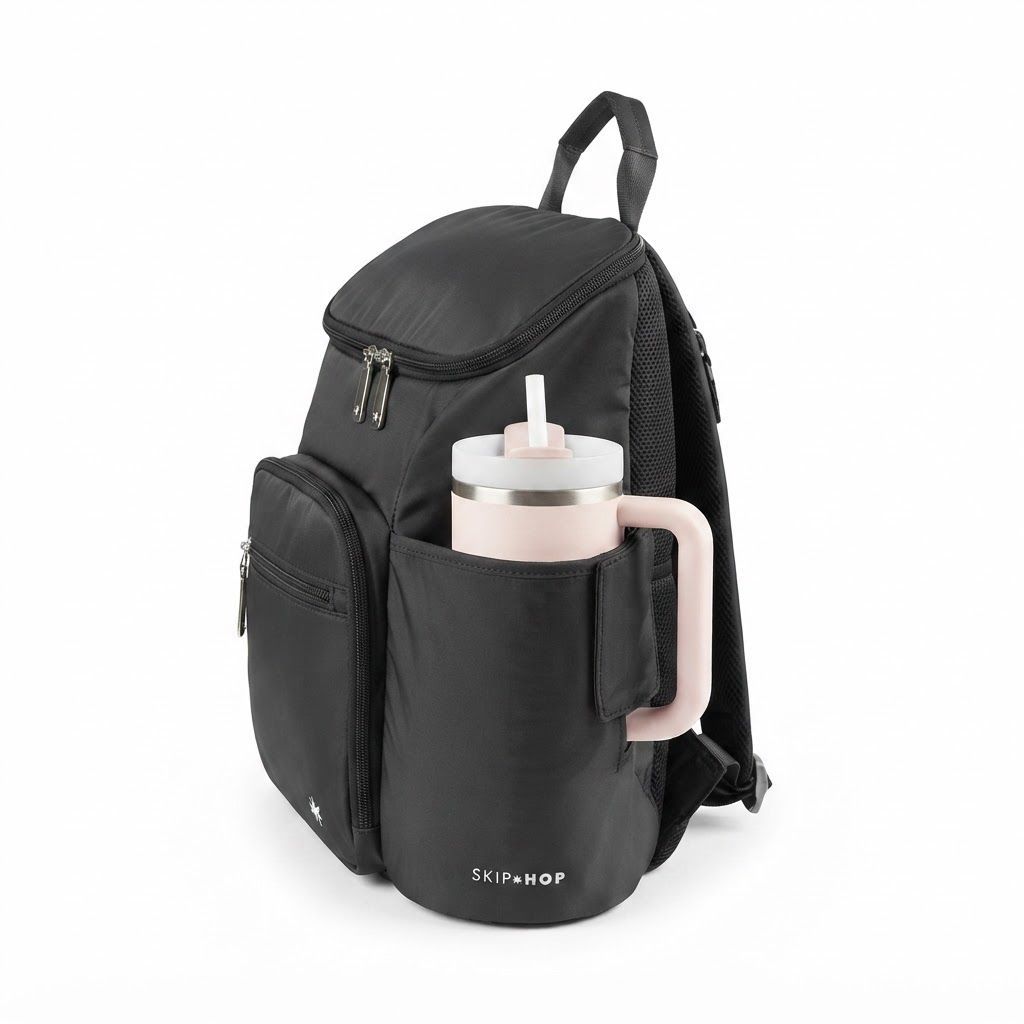 Skip Hop Forma Next Diaper Backpack, Insulated Bottle Pockets, Changing Station, Large Multi-Compartment, Travel-Friendly, Water-Resistant - Gray