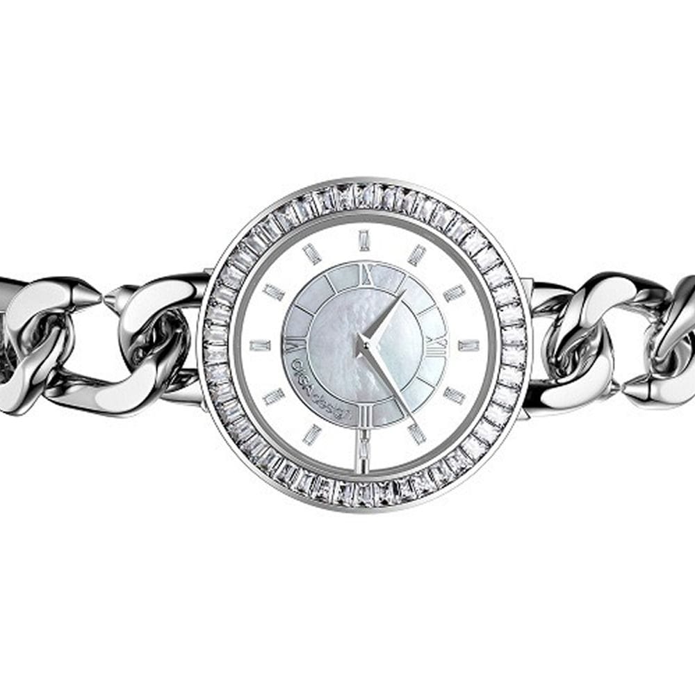 CIGA Design D Series Sparkle Women Quartz Watch, 33.9mm Stainless Steel Case & Bracelet, White MOP Dial, Mineral Crystal, 30M Water Resistant