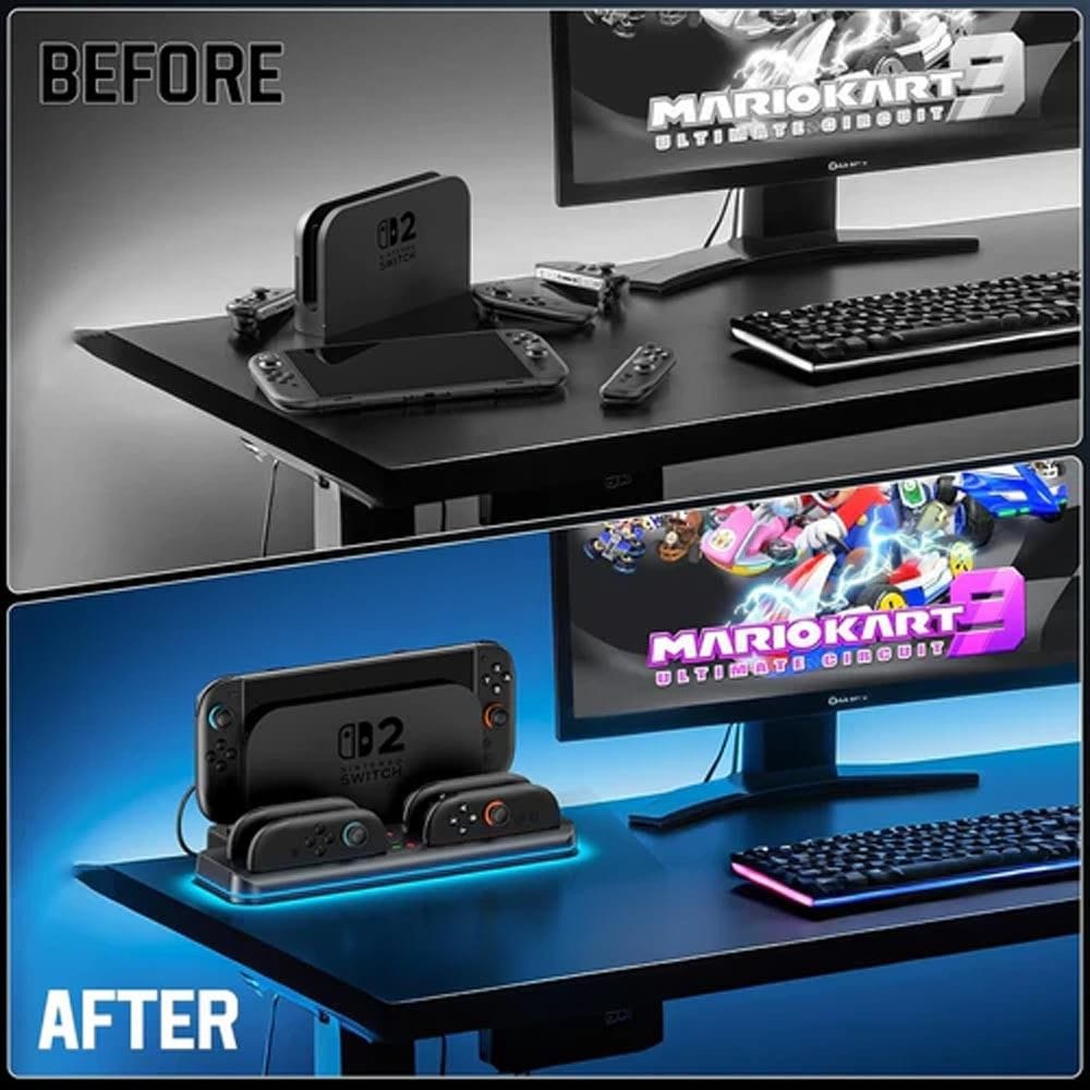 Nintendo Switch 2 Controller Charging Dock, Dual Controller Fast Charging Station, LED Charging Indicators, USB-C Powered Dock | 6972861542057