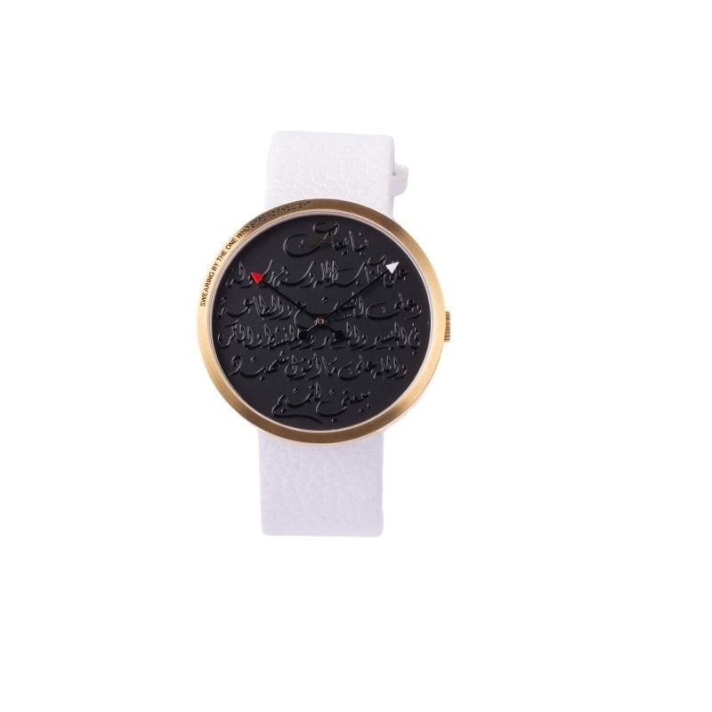 Occasion Watch Swiss Quartz, 44mm Case Men Analog Watch, Arabic Dial Display, Elegant White & Gold Design, Premium Classic Timepiece