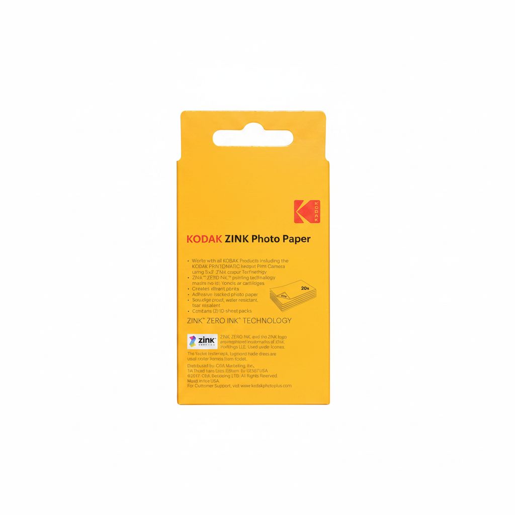 Kodak ZINK Photo Paper 50x76mm 20 Sheets for Smile & Printomatic, Sticky-Back Prints, Smudge-Proof, Water-Resistant & Tear-Resistant | RODZ2X320