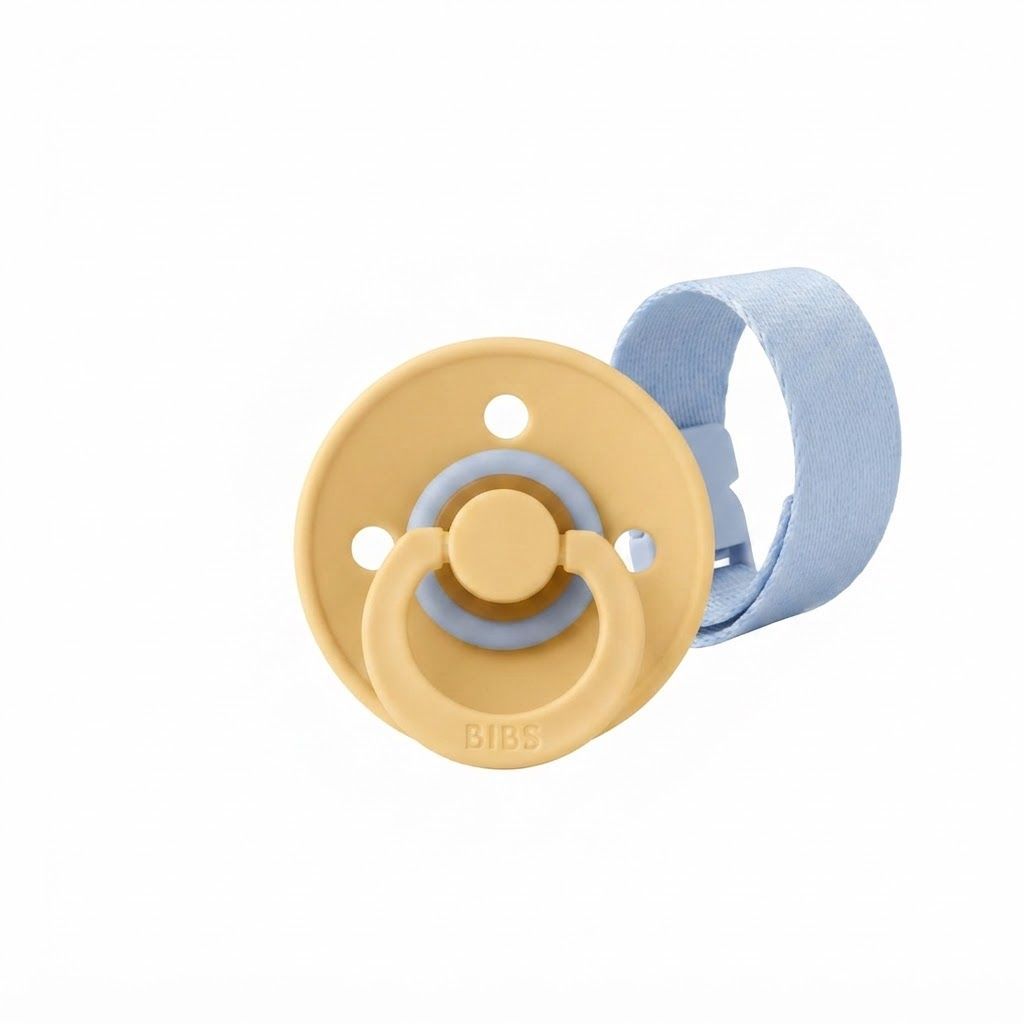 مشبك لهاية بحلقة BIBS لعمر +0 أشهر، فتحة أمان كبيرة جداً، تصميم تثبيت بيد واحدة، استخدام طويل الأمد وراحة بال - وردي فاتح