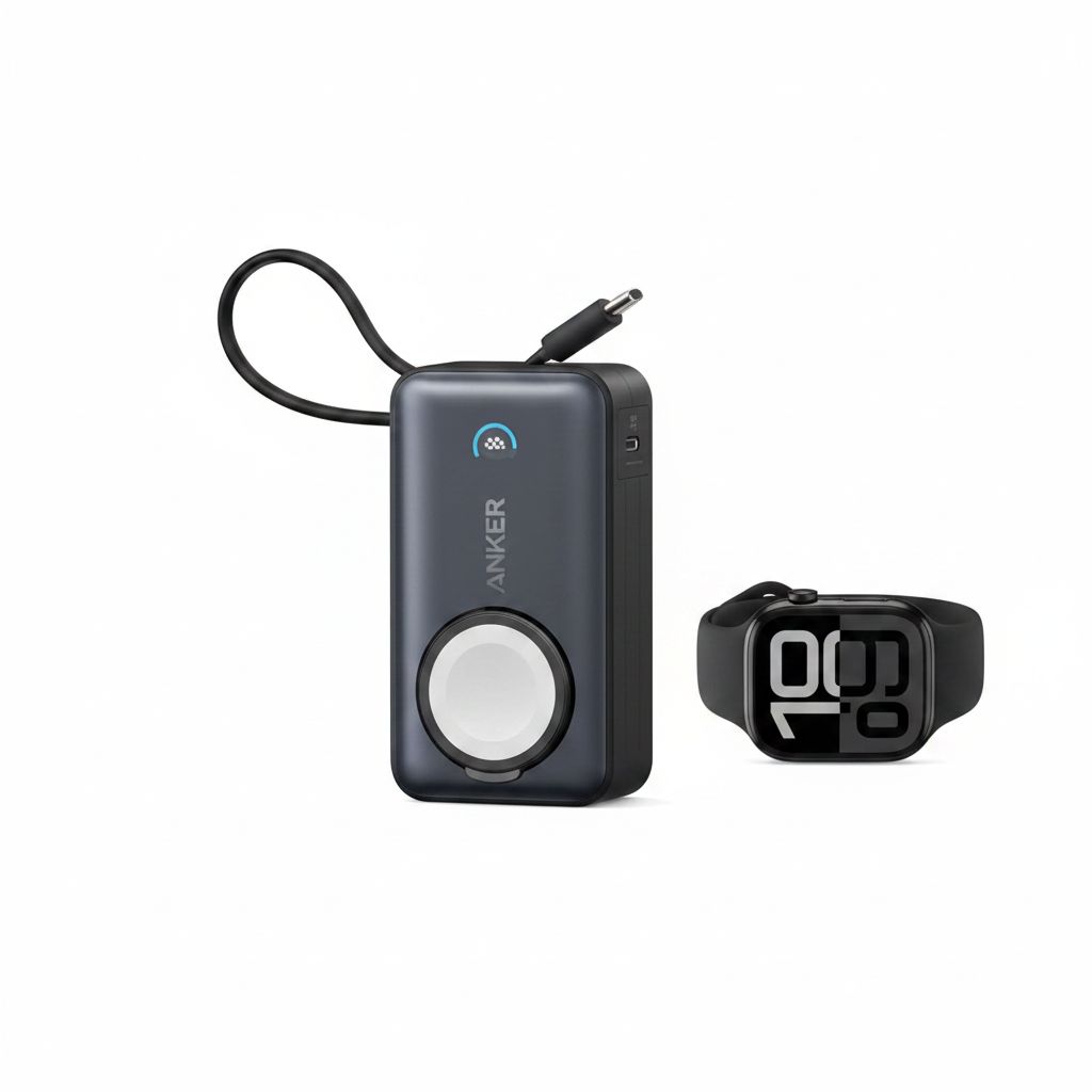 Anker MagGo Power Bank 10000mAh 35W with Apple Watch Fast Charging, MagSafe Compatibility & Portable Design | Black - A1657H11
