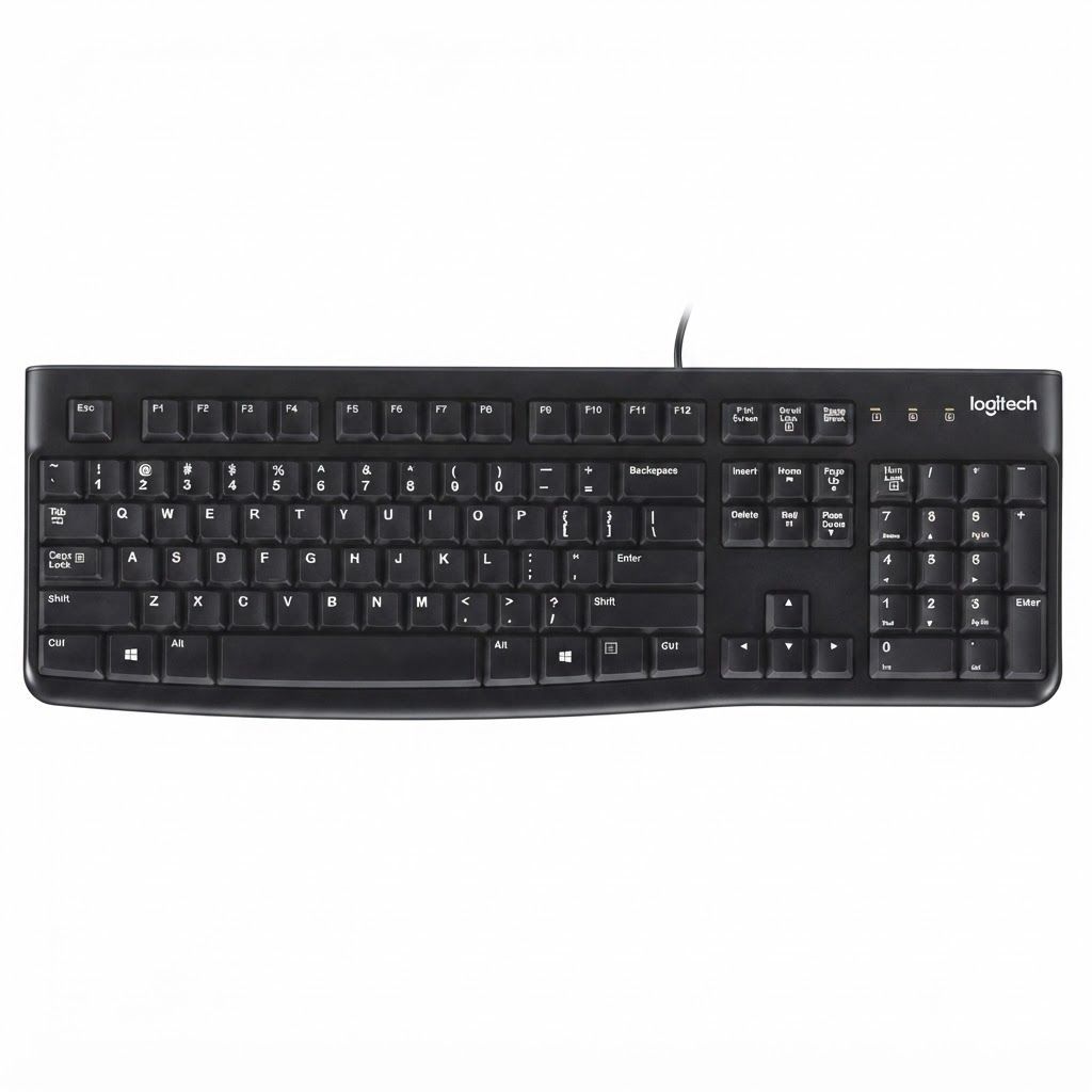 Logitech K120 Wired Keyboard, Full-Size Layout, USB Plug & Play, Spill-Resistant Design, Windows Compatible | Black (Open Piece / Display Unit)