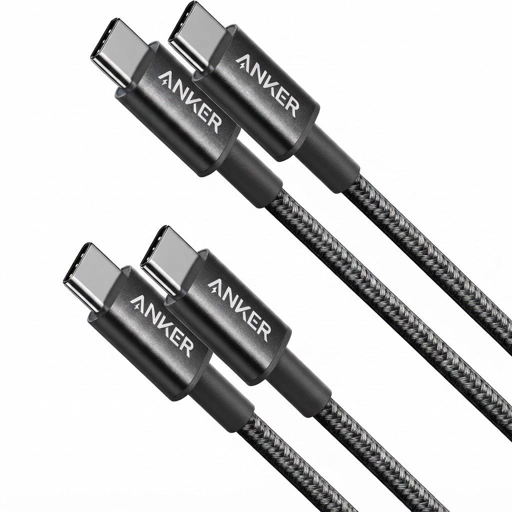 Anker USB C to USB C Cable 60W Fast Charging Cord, 2-Pack 3.3ft Nylon Braided Cable for iPhone 16/17 Series