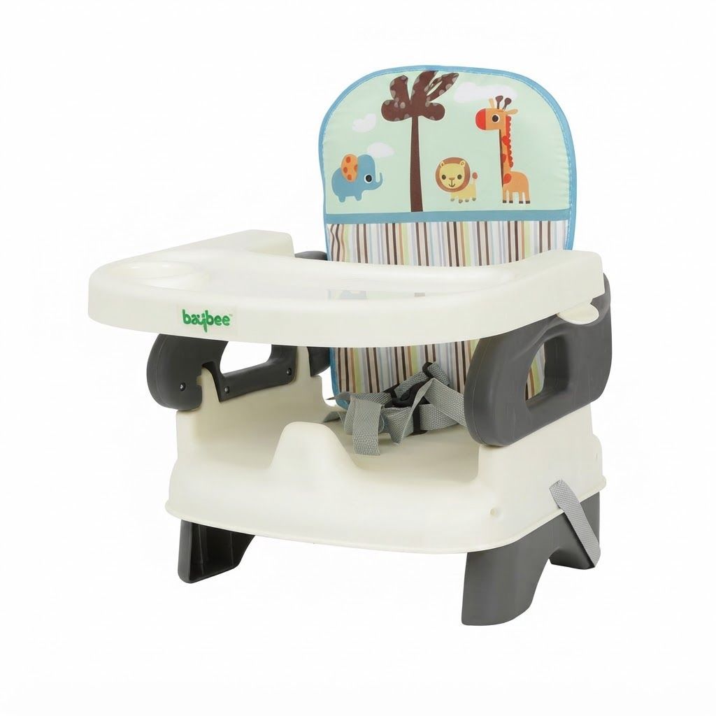 Baybee 2-in-1 Baby Booster Seat for Dining, Portable Feeding Chair with Removable Tray & 3-Point Safety Harness