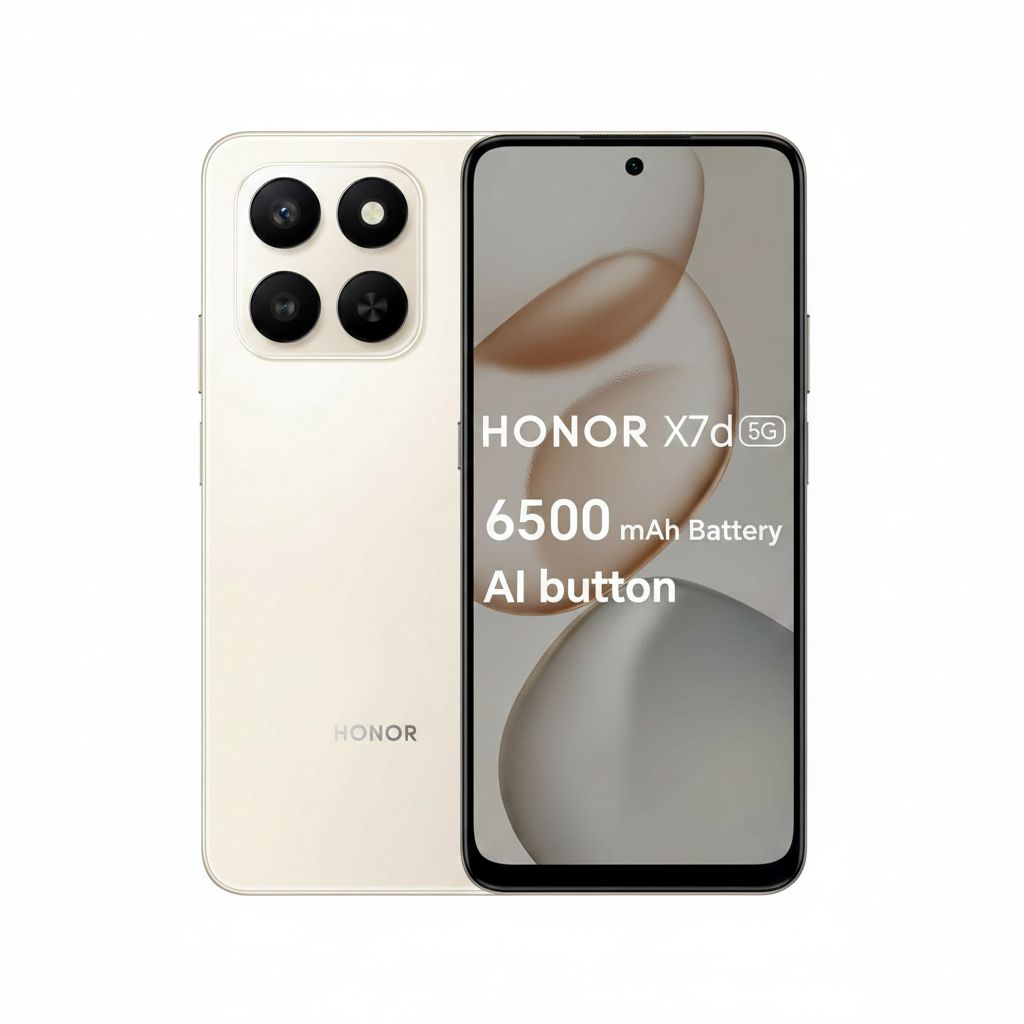 Honor X7d 5G Smartphone 8GB RAM + 256GB Storage with 108MP Camera, 6500mAh Battery & 6.77-inch 120Hz Display | Desert Gold