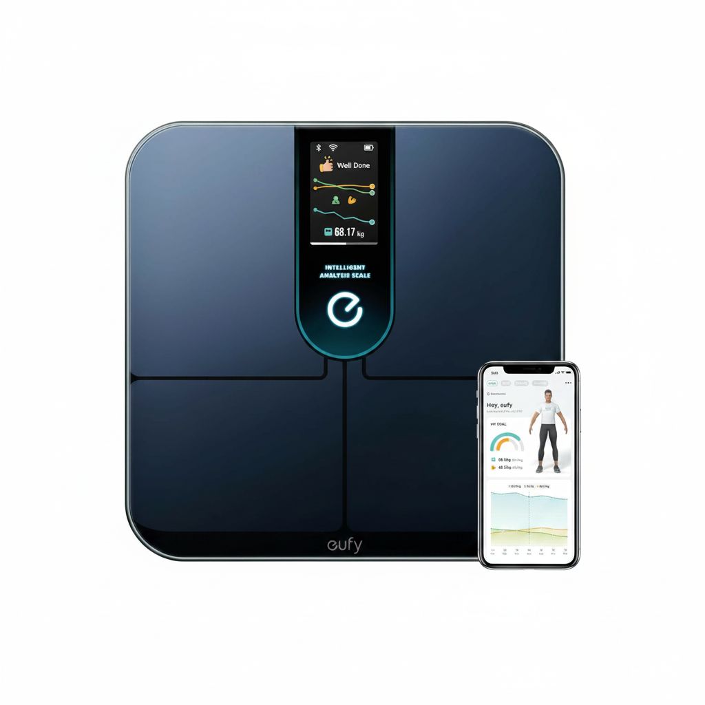 eufy Smart Scale P2 Pro Wi-Fi & Bluetooth Body Composition Scale, Full Body Health Metrics, High-Precision Sensors, App Sync - Black