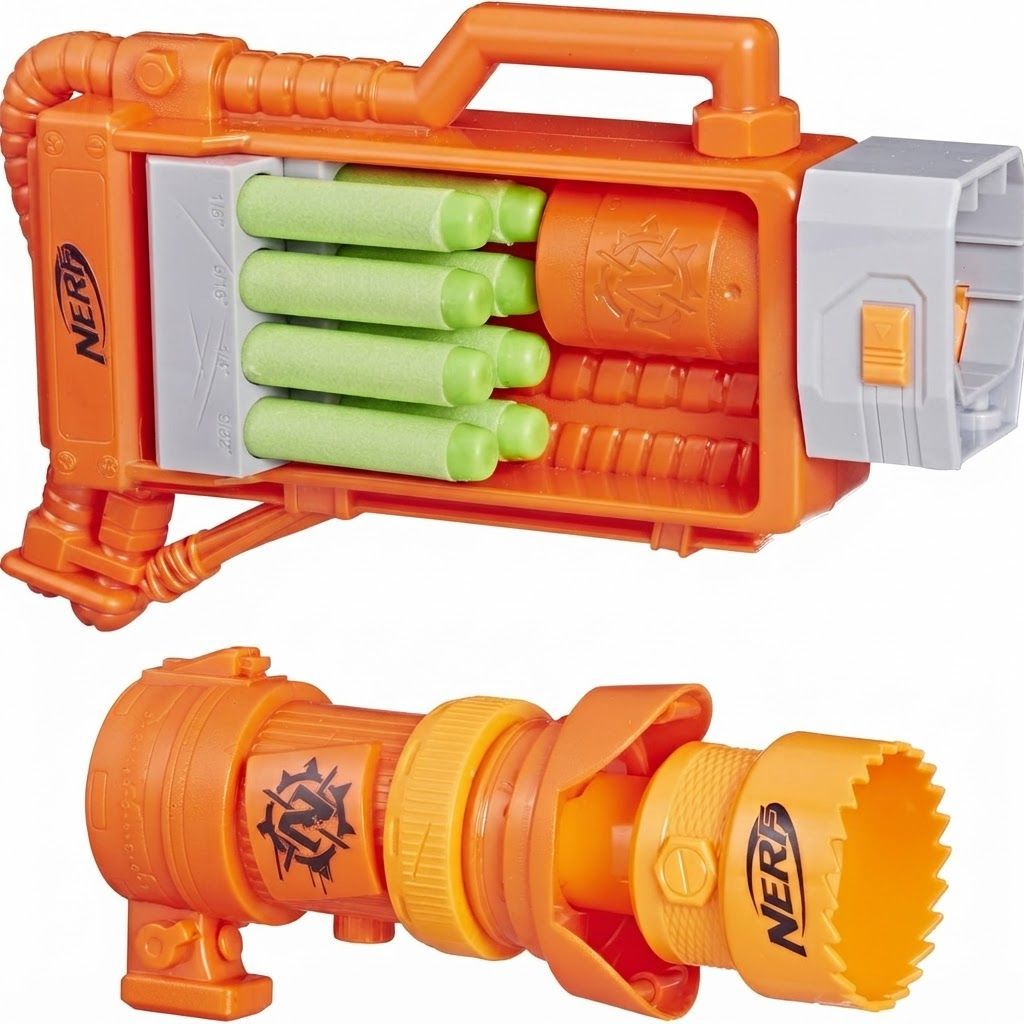 Nerf Zombie Strike Survival System Zoom & Doom Dart Blaster Kit - Tactical Defense Toy, Orange