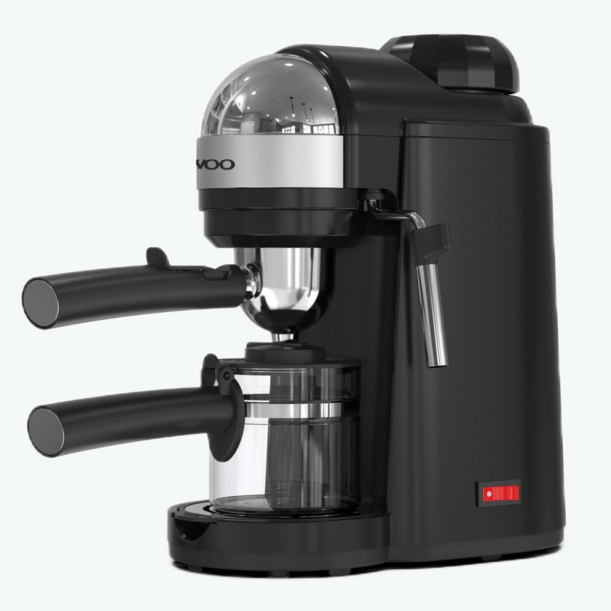 Daewoo Espresso Machine 4 Cups - 800W, 3.5 Bar Pump, Milk Frothing for Latte & Cappuccino | DEM 2007 | Black
