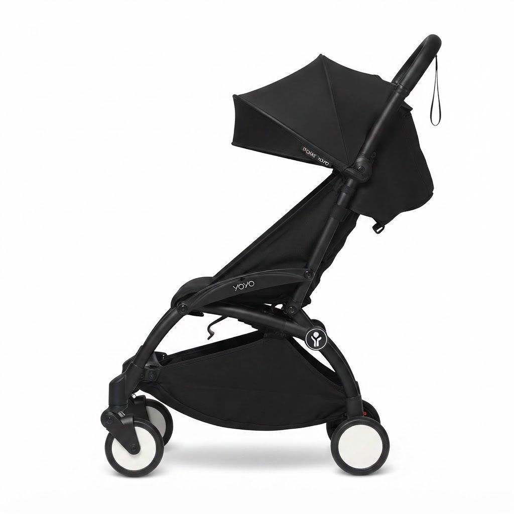 Stokke YOYO3 Compact Travel Stroller, Lightweight Foldable Baby Stroller for 6 Months+, Cabin-Friendly Design, High-End Durability in a Super-Compact Frame | Black