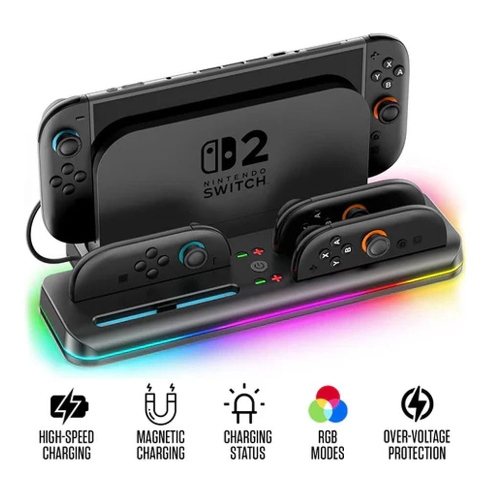 Nintendo Switch 2 Controller Charging Dock, Dual Controller Fast Charging Station, LED Charging Indicators, USB-C Powered Dock | 6972861542057