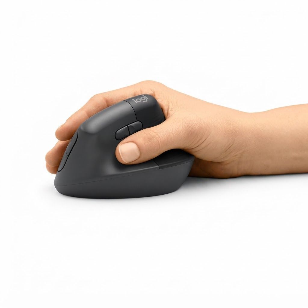Logitech Lift Vertical Ergonomic Wireless Mouse - Graphite, Bluetooth or Logi Bolt USB