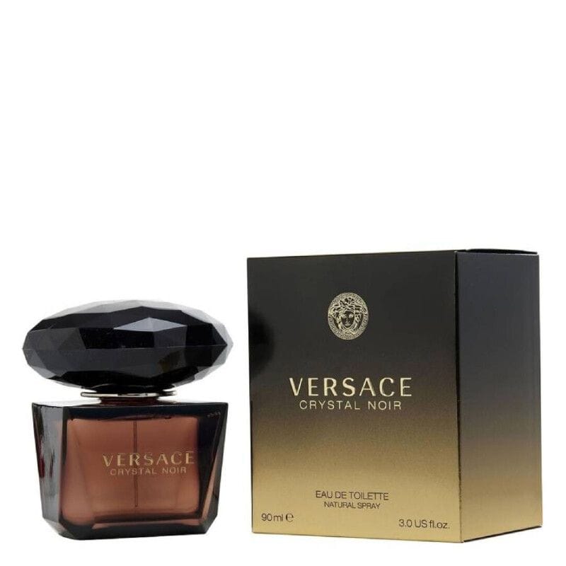 Versace Crystal Noir Eau de Parfum for Women, Oriental Floral Fragrance with Gardenia, Ginger, Coconut, Amber & Musk - 90ml