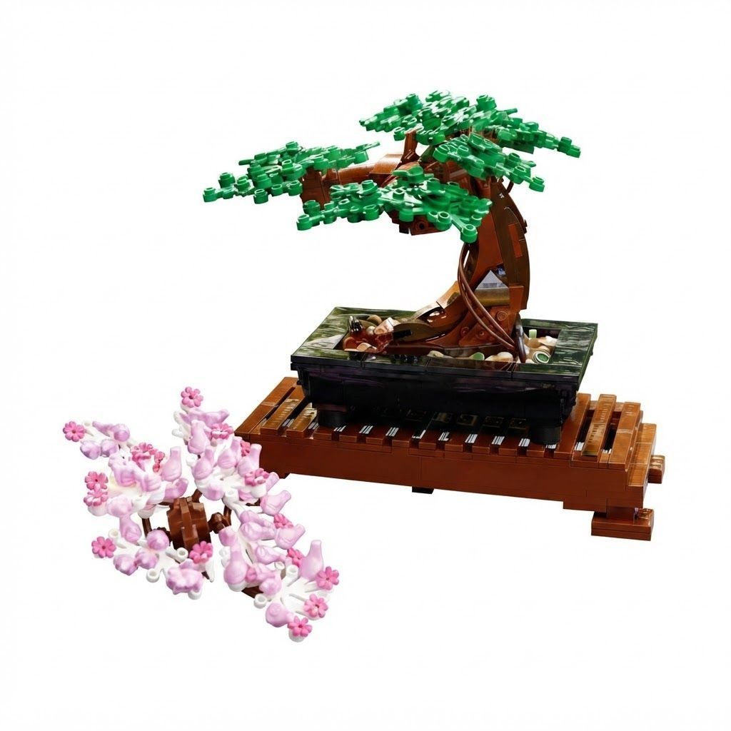LEGO Botanicals Bonsai Tree Adult Building Kit, Artificial Plant Decor with Interchangeable Model Adults, Sustainable Plant-Based Plastic
