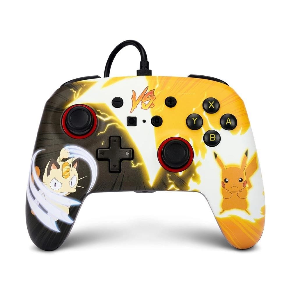 PowerA Enhanced Wired Controller for Nintendo Switch, Pokemon Pikachu vs Meowth Edition, 3.5mm Audio Jack, Mappable Advanced Gaming Buttons | 617885006012