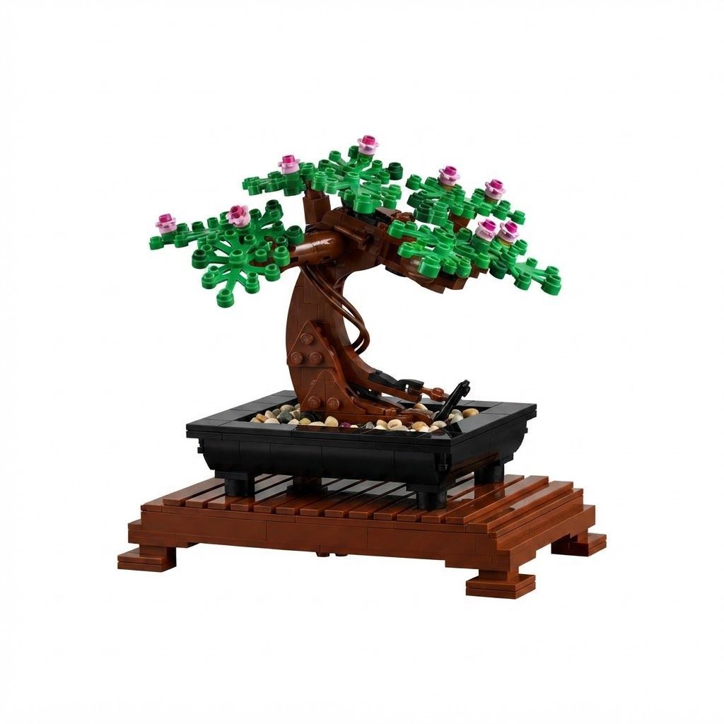 LEGO Botanicals Bonsai Tree Adult Building Kit, Artificial Plant Decor with Interchangeable Model Adults, Sustainable Plant-Based Plastic