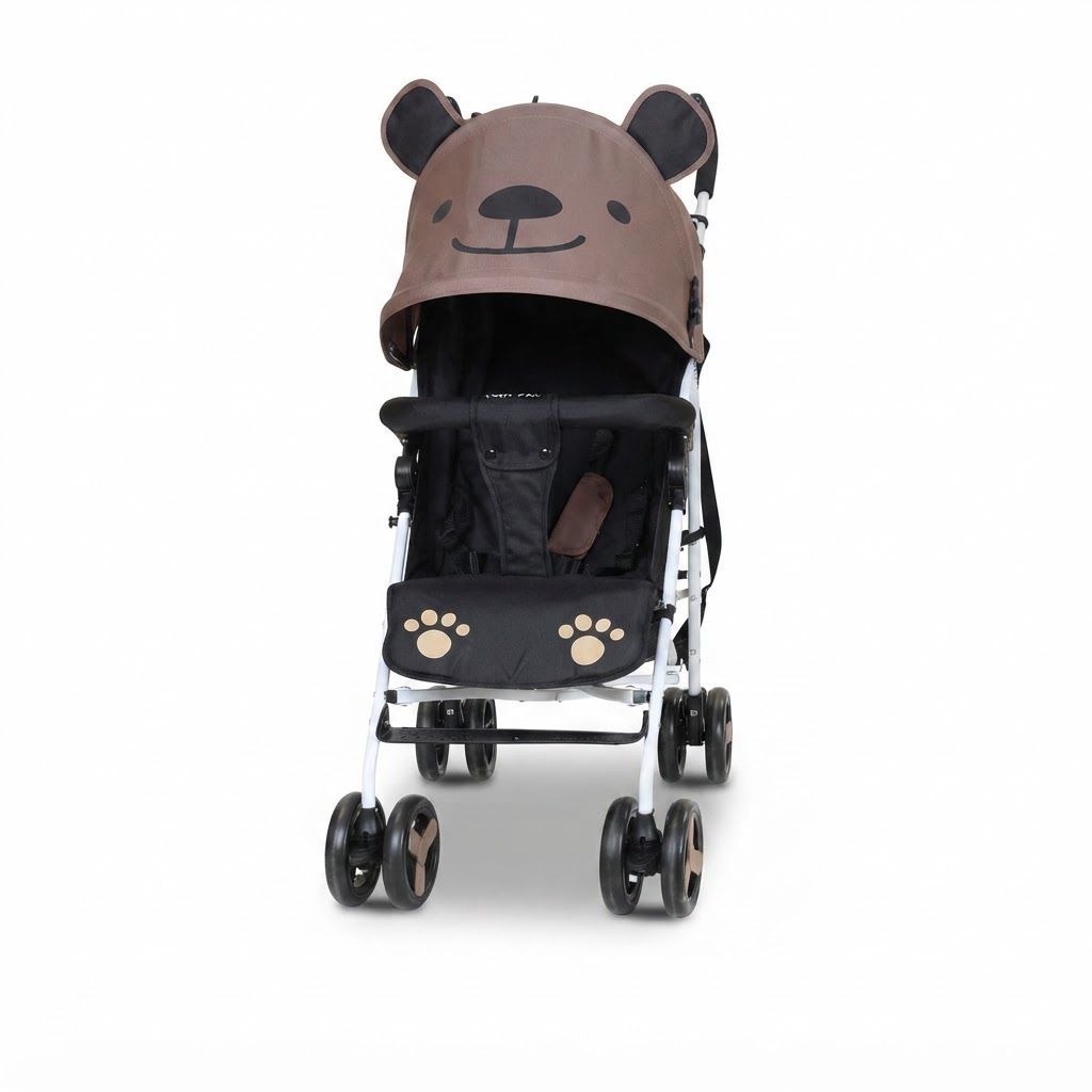 Nurtur Luca Lightweight Stroller for Baby & Kids, Compact Folding with Shoulder Strap, 5-Point, 26 lbs | Brown