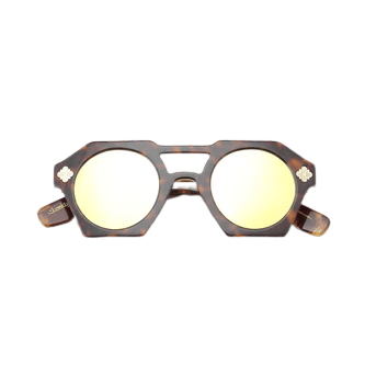 Doppe Sunglasses Cercle, Tiger Color, High Quality Acetate Frame, UV 400 Protection