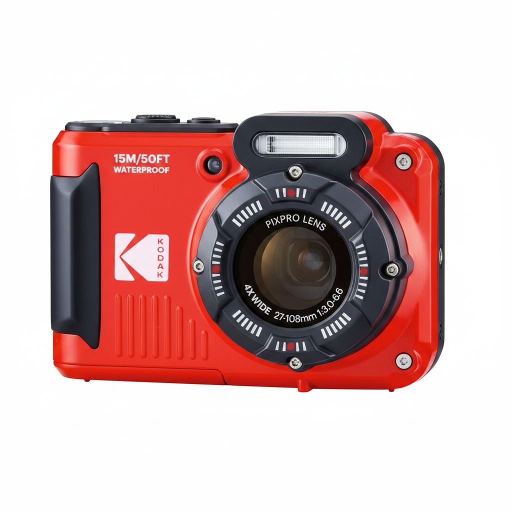 Kodak PIXPRO WPZ2 Waterproof Digital Camera 16MP with 4X Optical Zoom, Waterproof, Shockproof, Dustproof & 1080p Full HD Video | Red