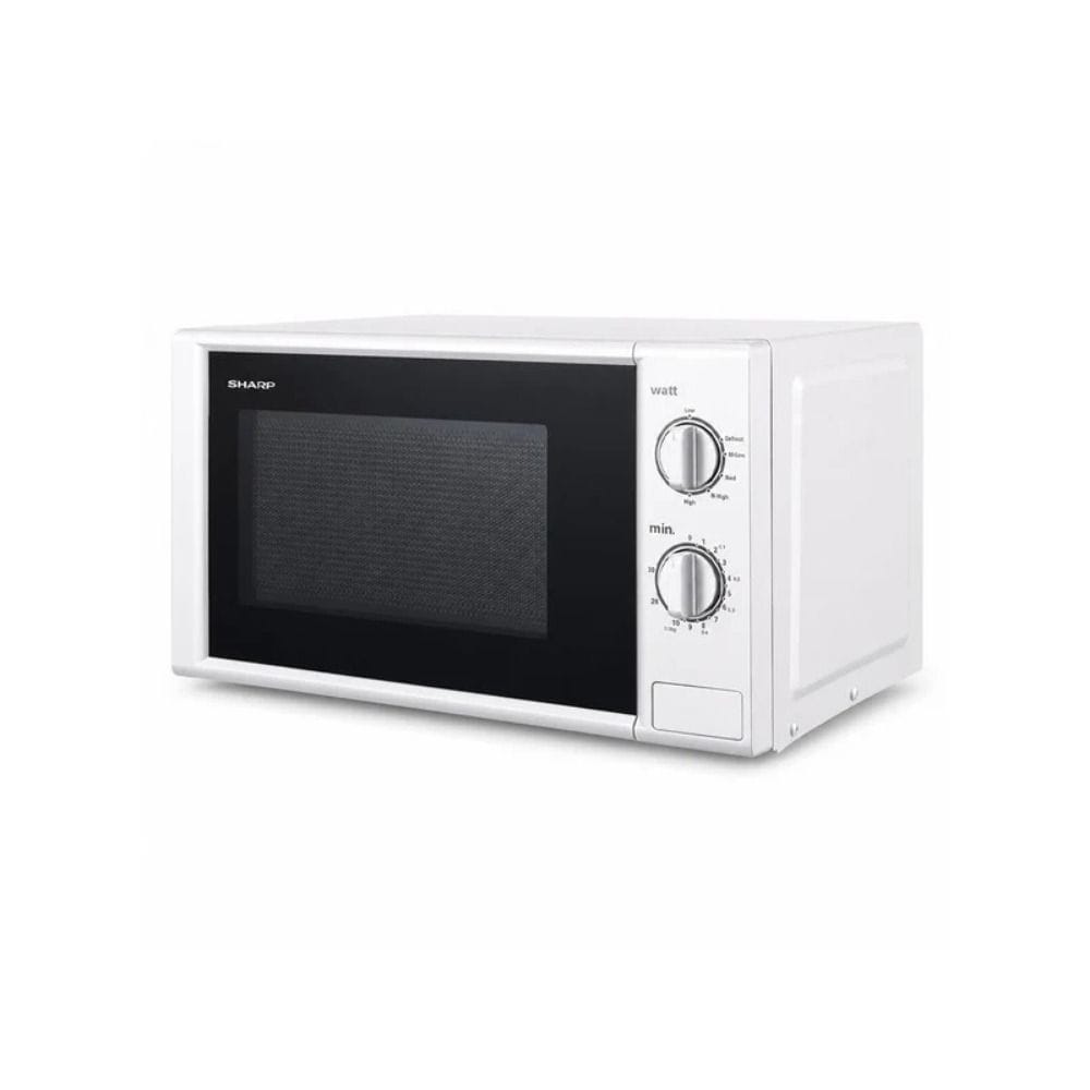 Sharp 20L Solo Microwave Oven, 700W Power, 6 Power Levels, 245mm Turntable, Timer Function | White - R-20GB-WH3
