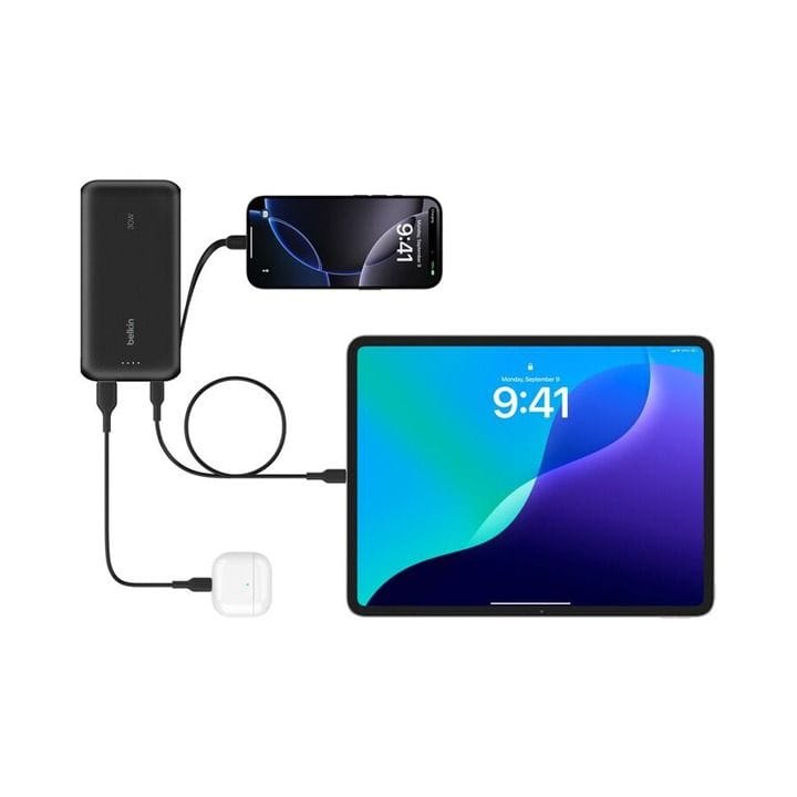 Belkin Power Bank 20000 mAh with Integrated Cable | Black | BPB024HQBK