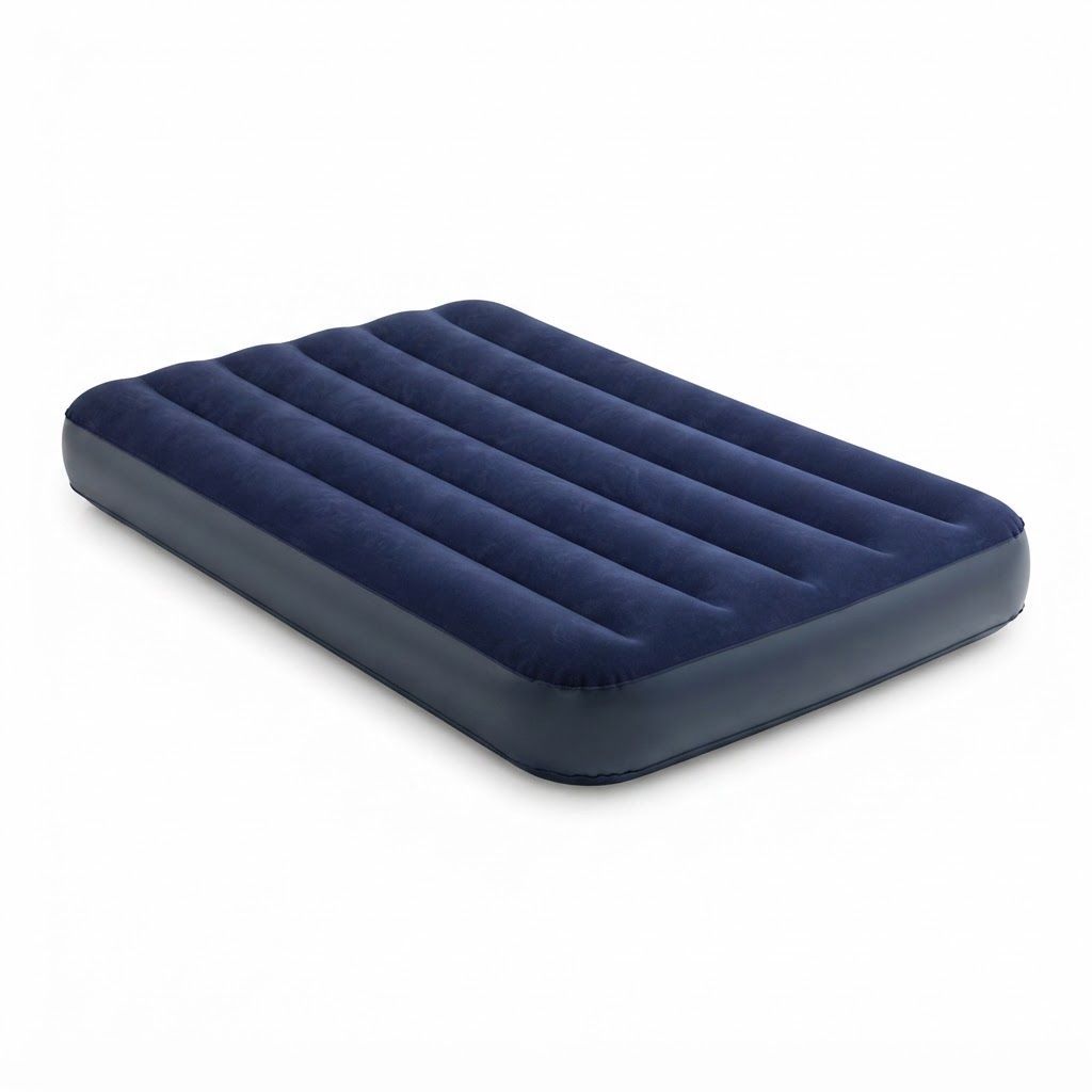 Intex Dura-Beam Classic Downy Airbed, 25cm High Inflatable Mattress, Waterproof Flocked Top, Fiber-Tech Technology, Blue