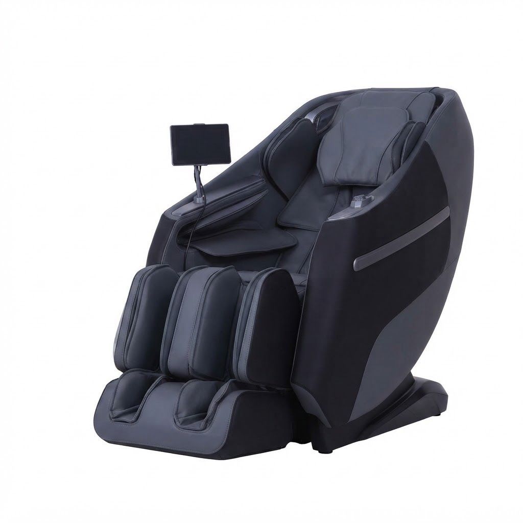ARES uRoyal 3D SL-Track Massage Chair, 12 Auto Programs, Heating, Voice Control, Zero Gravity | Gray/Black