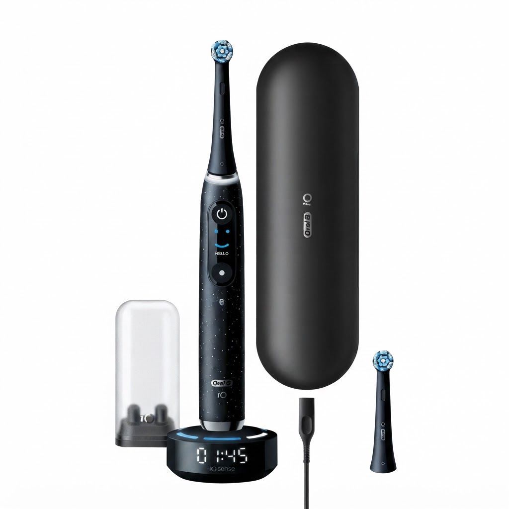 Oral-B iO Series 10 AI Rechargeable Electric Toothbrush, Cosmic Black - 7 Modes, 3D Teeth Tracking