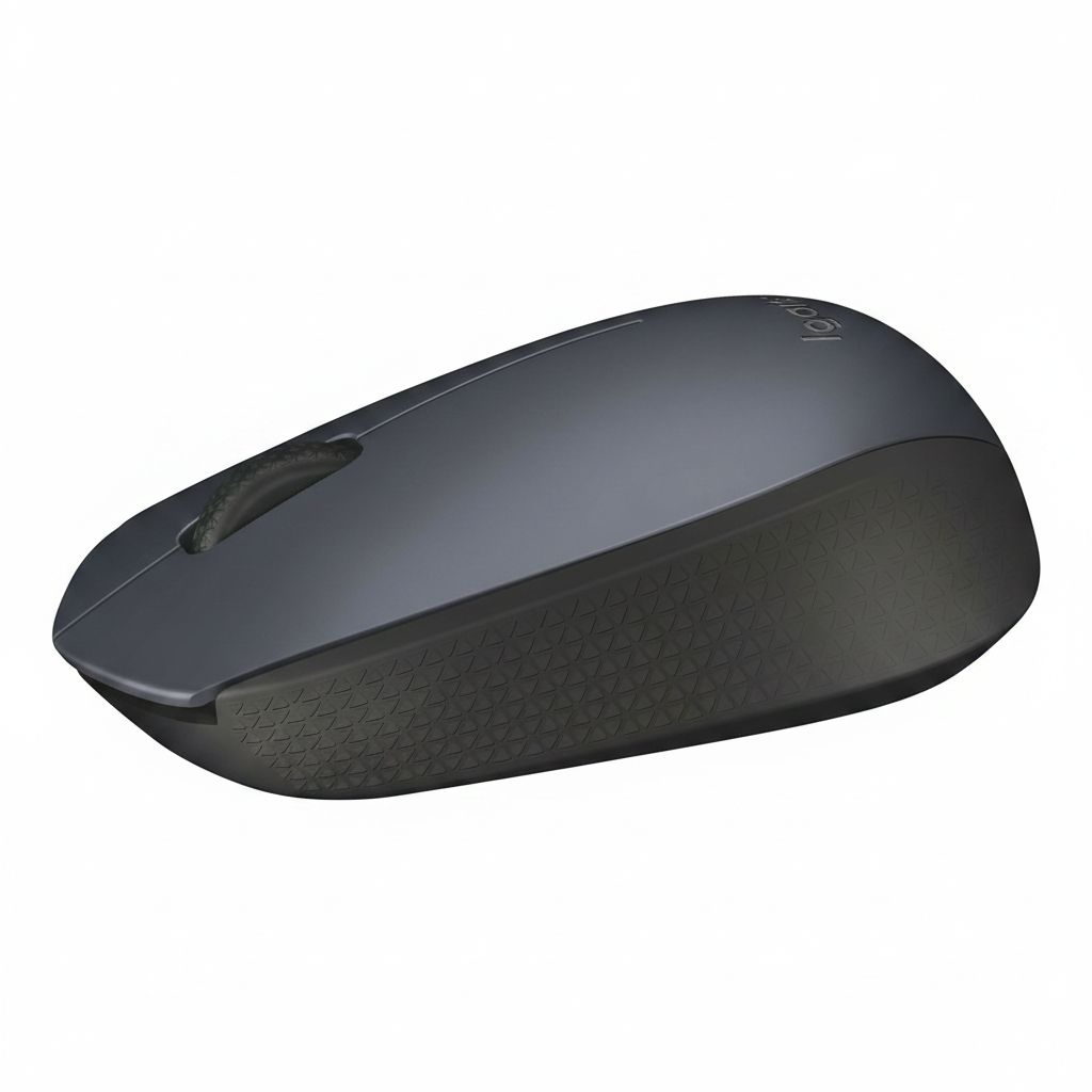 Logitech M170 Wireless Mouse, 2.4 GHz, USB Mini Receiver, Optical Tracking, 12-Month Battery Life, Ambidextrous Design - Black